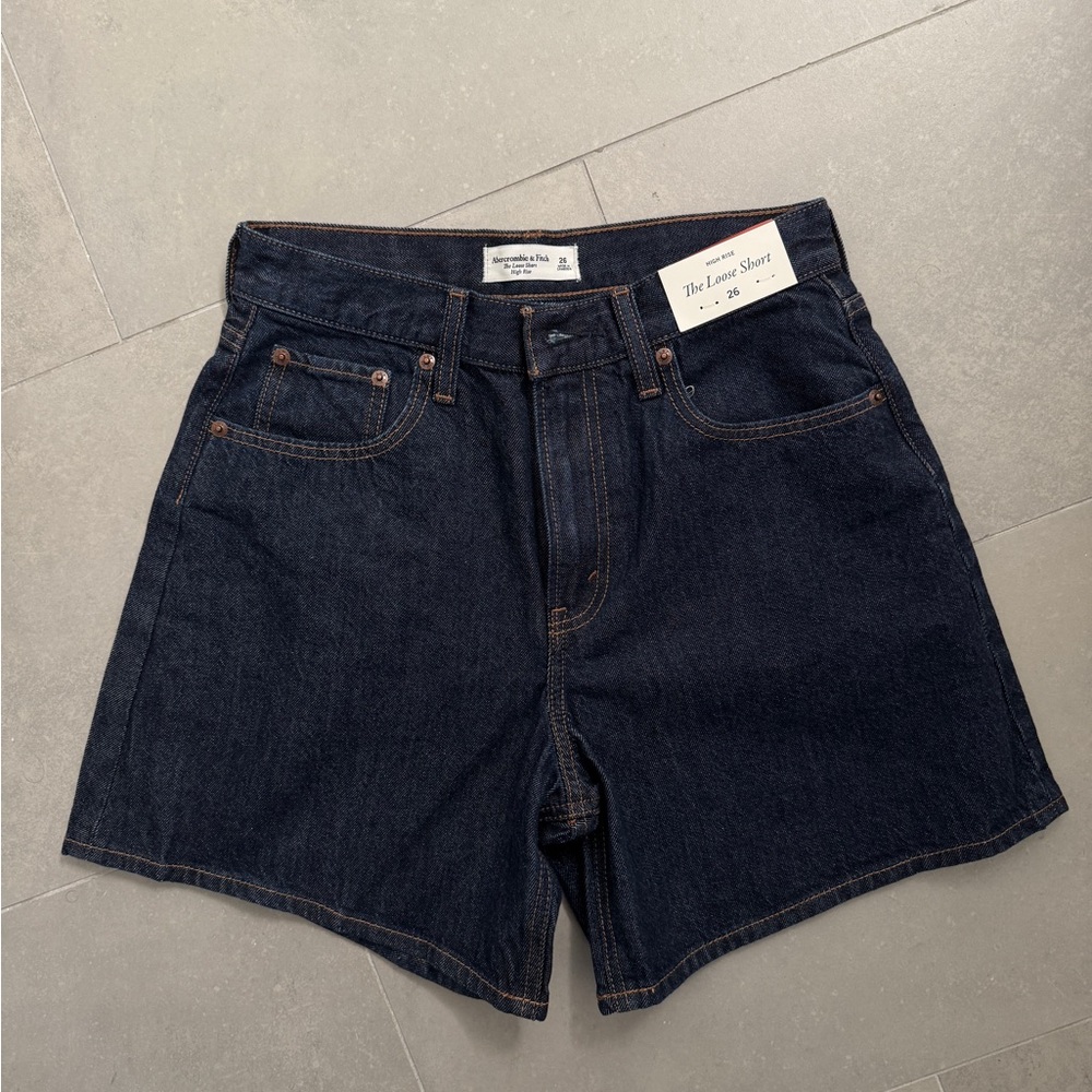 Abercrombie & Fitch Dark Blue Jean Shorts